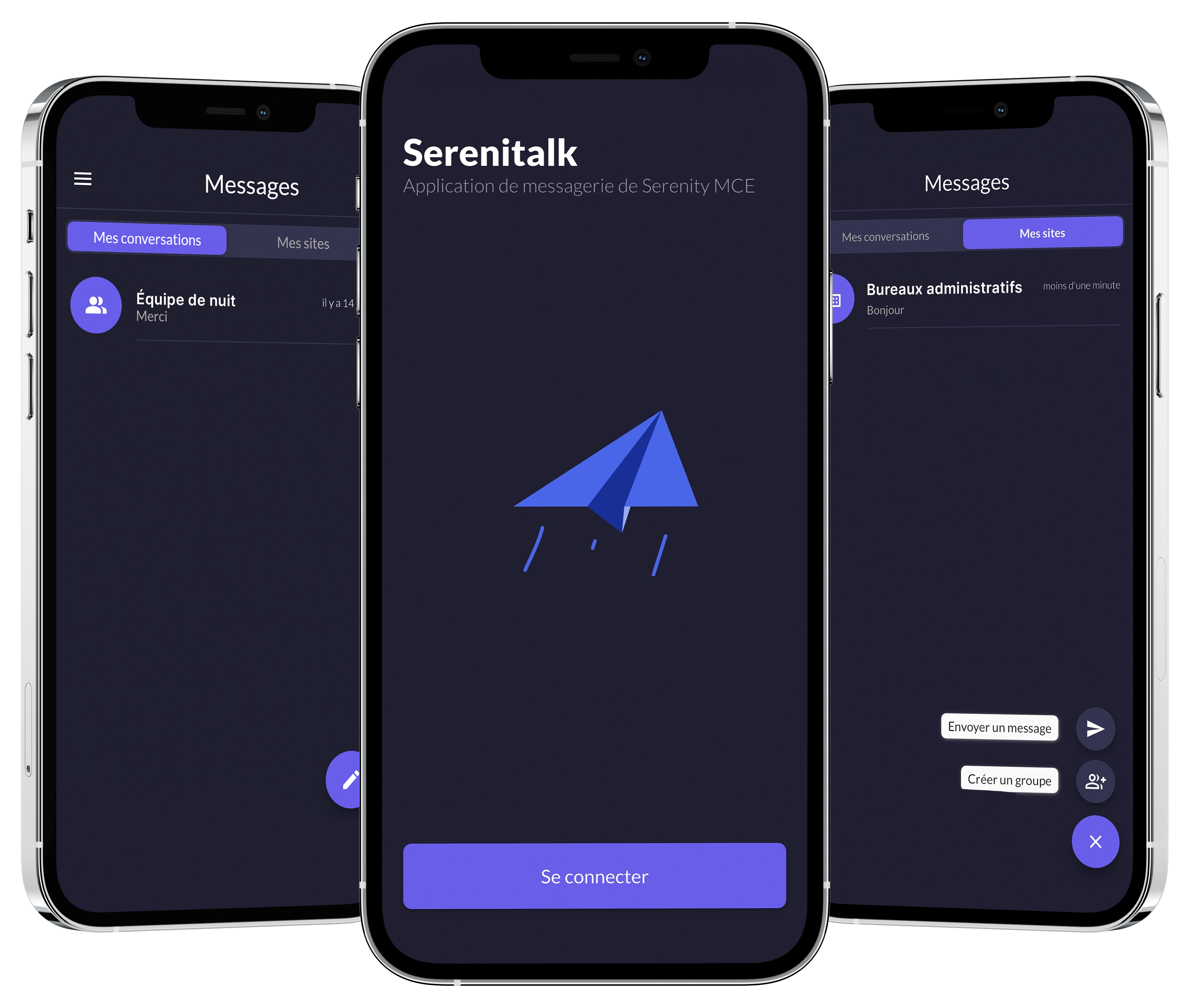 Serenity Talk - Écrans de l'application